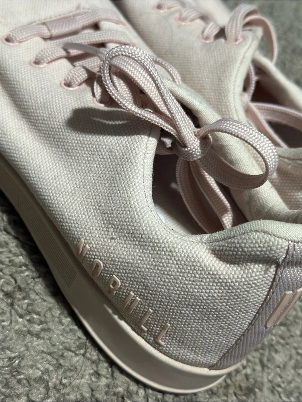 NOBULL Pale Pink Canvas Lace-Up Sneakers
